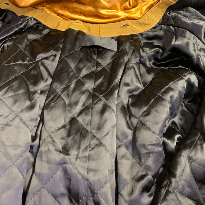 HAIDER ACKERMANN Size 44 Gold Velvet Rayon Blend Zip Up Blouson Jacket