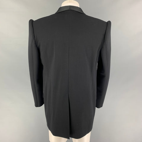 BALENCIAGA Fall-Winter 2019 Size 38 Black Polyamide Suspended Shoulders Sport Coat