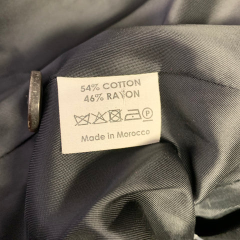 DRIES VAN NOTEN Size 8 Black Cream Cotton Blend Zip Jacket Blazer