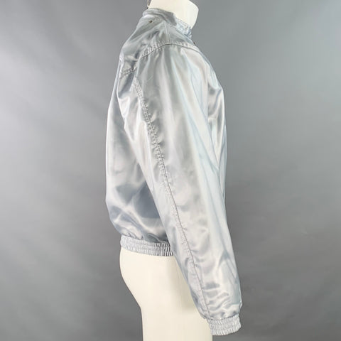 OLD MAQUiiNA Size M Silver Polyester Zip Up Jacket