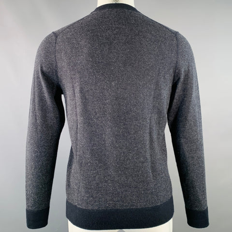 VINCE Size S Navy Grey Wool Cashmere Henley Pullover