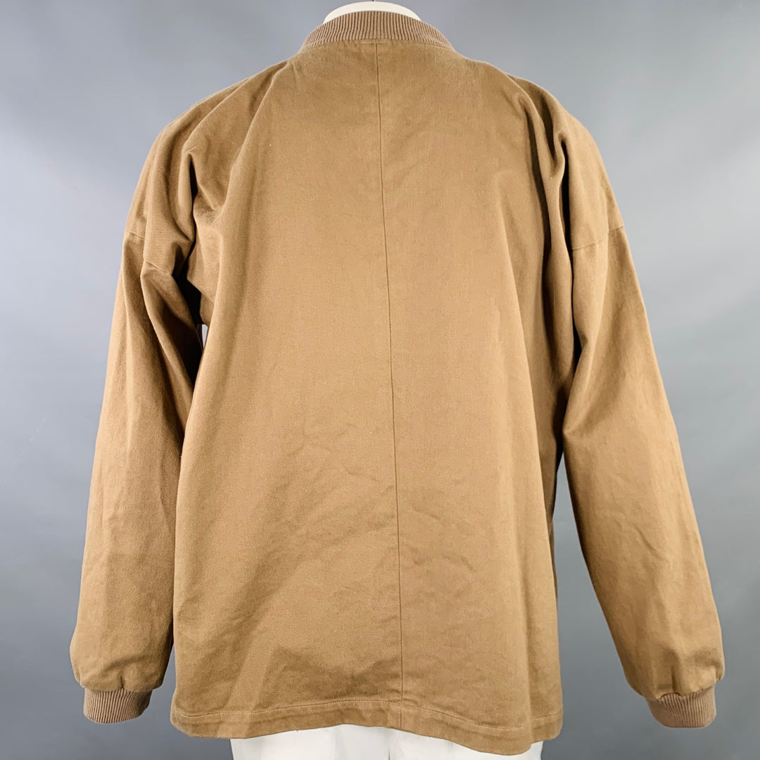 ORDINARY FITS Size L Tan Twill Cotton Bomber Jacket