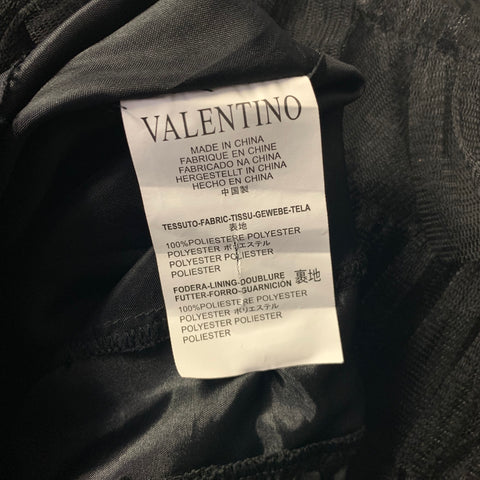RED VALENTINO Size 2 Black Polyester Tiered Knee Length Skirt