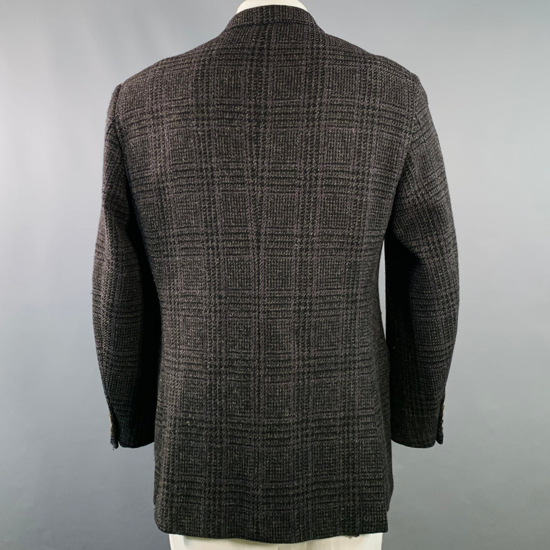 POLO by RALPH LAUREN Size 42 Regular Brown Purple Glenplaid Virgin Wool Sport Coat