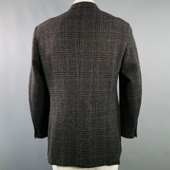 POLO by RALPH LAUREN Size 42 Regular Brown Purple Glenplaid Virgin Wool Sport Coat