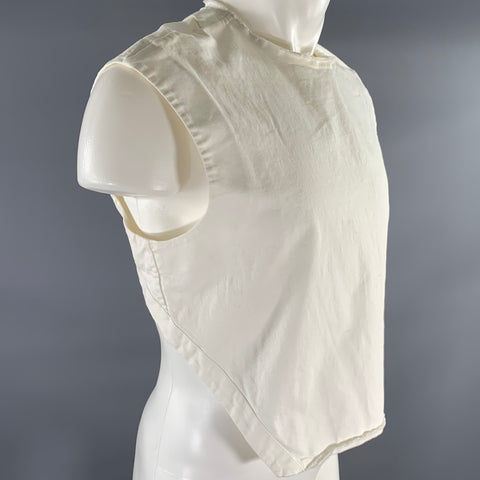 K.NGSLEY Size M White Solid Cotton Blend Pullover Vest