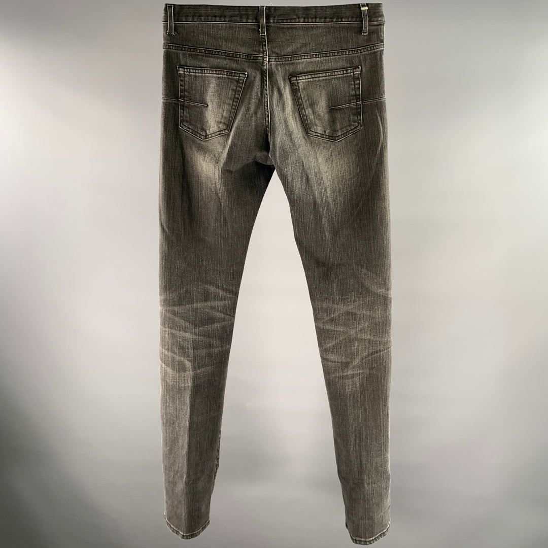 DIOR HOMME Size 31 Grey Wash Cotton Skinny Fit Jeans