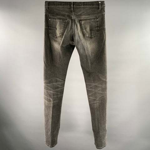 DIOR HOMME Size 31 Grey Wash Cotton Skinny Fit Jeans