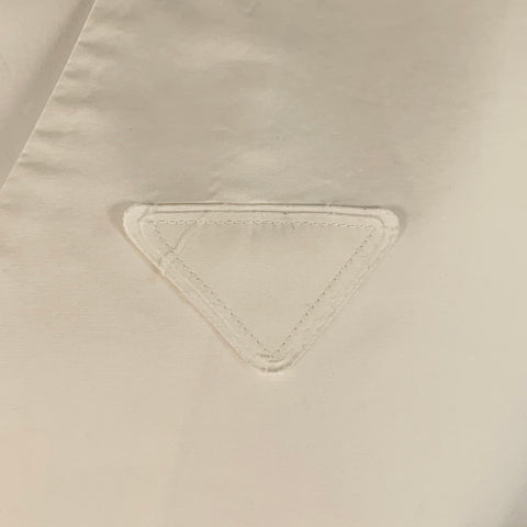 PRADA Size 44 White Cotton Logo Hidden Buttons Vest