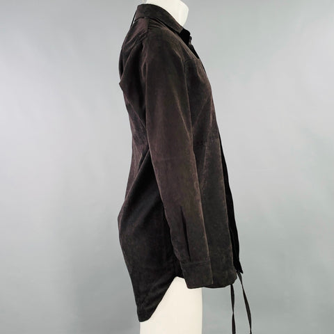 NUMERO 00 FW21 Size S Black Tencel Hidden Buttons Long Sleeve Shirt