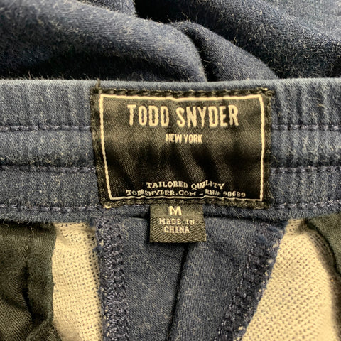 TODD SNYDER Size M Navy Cotton Blend Drawstring Casual Pants