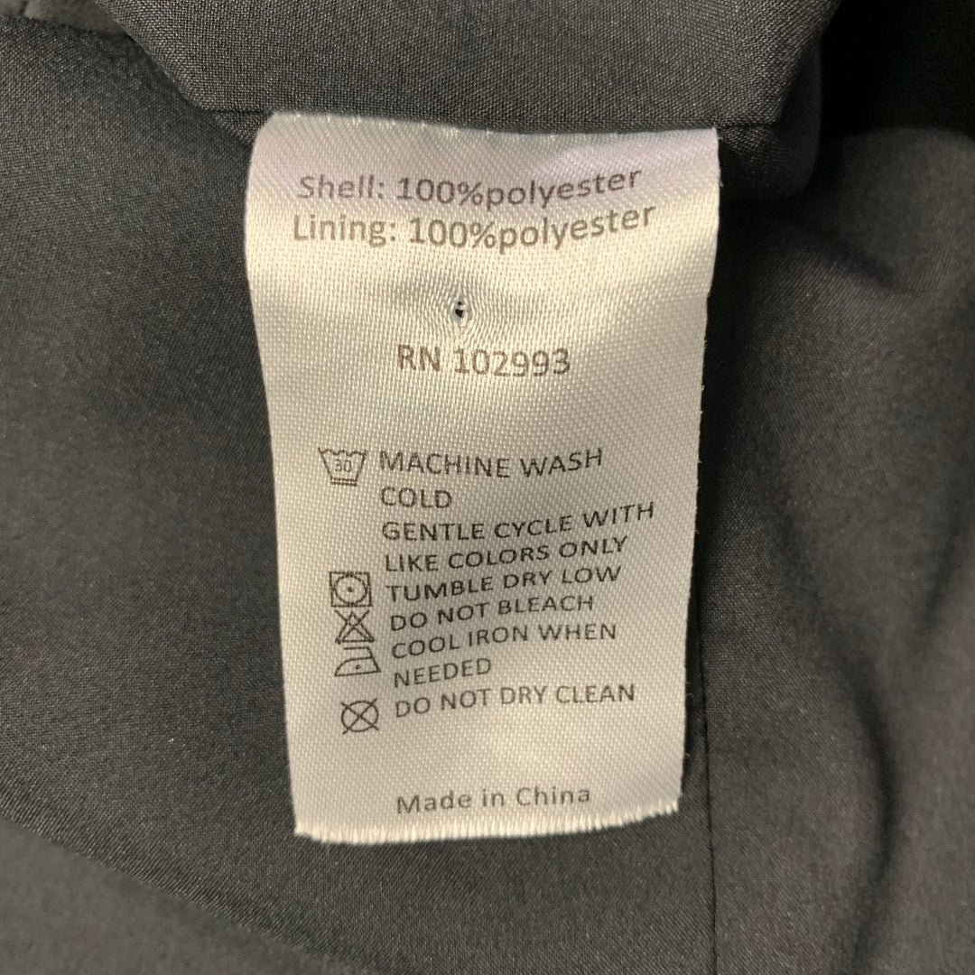 PRABAL GURUNG Size 10 Black Silver Polyester Floral A-Line Cocktail Dress