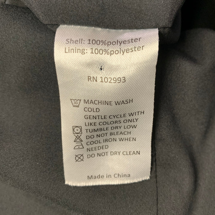 PRABAL GURUNG Size 10 Black Silver Polyester Floral A-Line Cocktail Dress