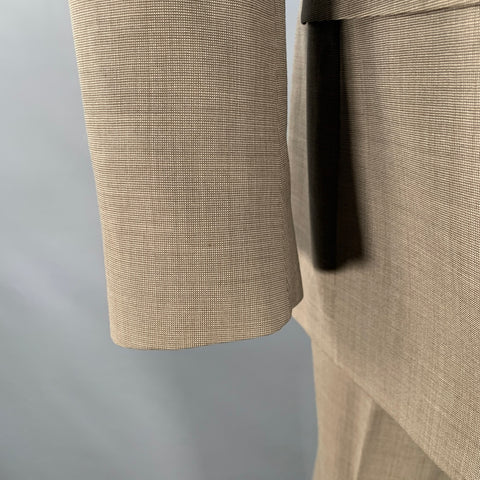 HUGO BOSS Size 40 Regular Grey Taupe Nailhead Virgin Wool Suit
