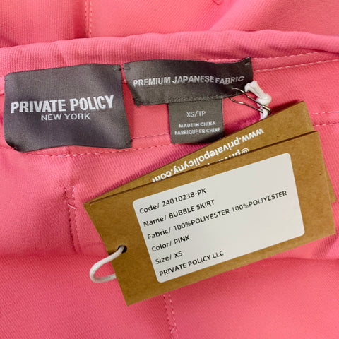 PRIVATE POLICY Size XS Pink Polyester Bubble Cargo Skirt