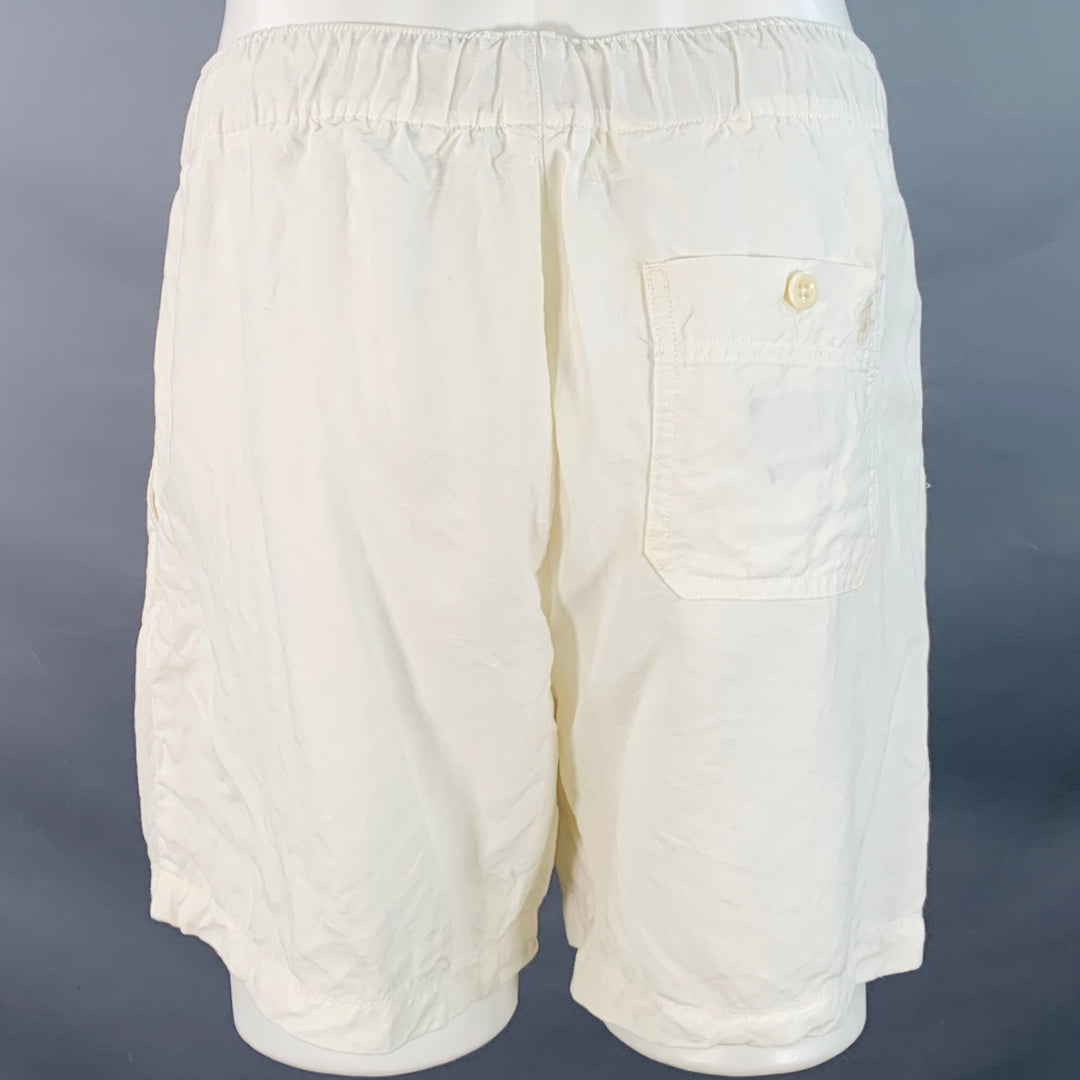 POLO by RALPH LAUREN Size M White Linen Silk Drawstring Shorts