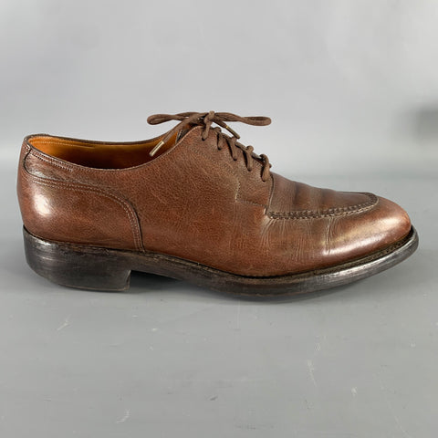 JOHN LOBB Size 9 Brown Leather Split Toe Lace Up Shoes