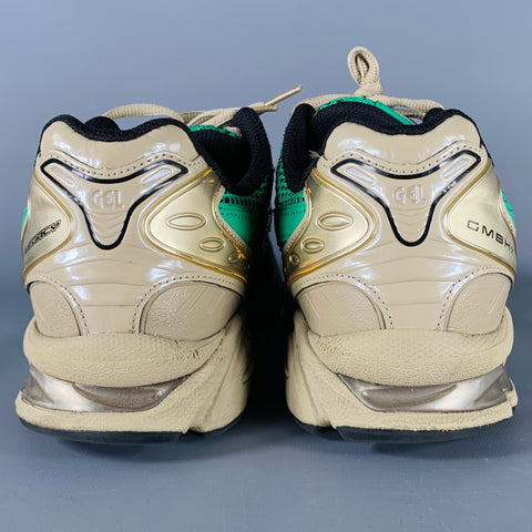 ASICS - GMBH Size 9 Green Black Mixed Materials Low Top Sneakers
