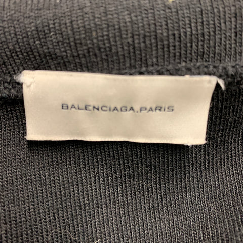 BALENCIAGA Size M Black Wool Solid Hooded Jacket