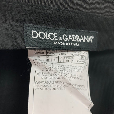 DOLCE & GABBANA Size 42 Navy Pattern Wool Blend Suit