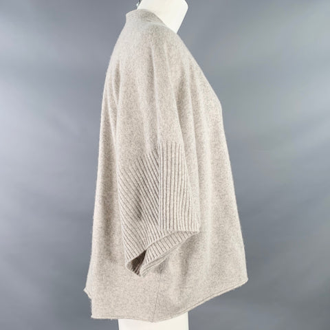 27 MILES Size XS/S Grey Cashmere Dolman Sleeve Open Front Knit Cardigan
