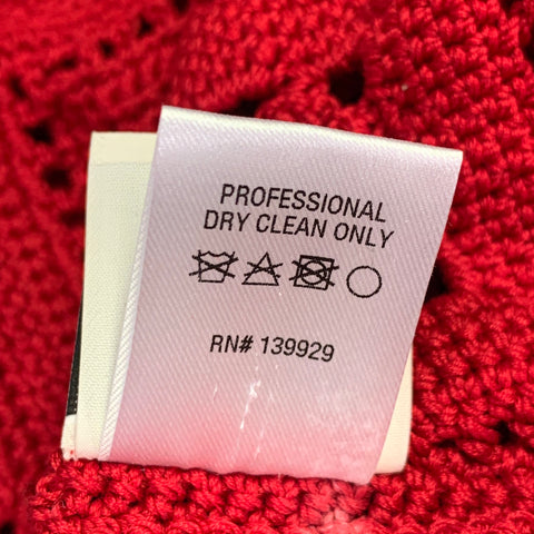 ADAM LIPPES Size S Poppy Red Cotton Crochet A-Line Dress