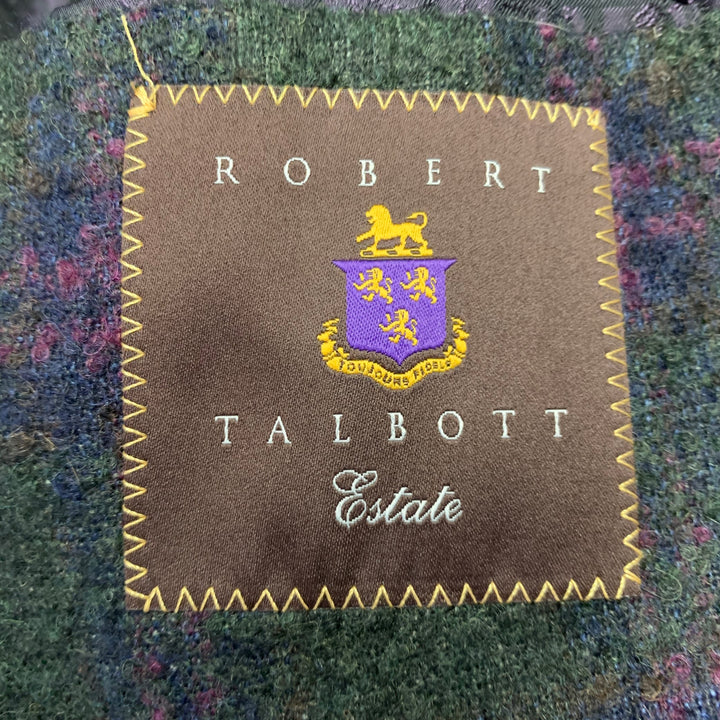 ROBERT TALBOTT Size 42 Regular Green Purple Plaid Alpaca Wool Sport Coat