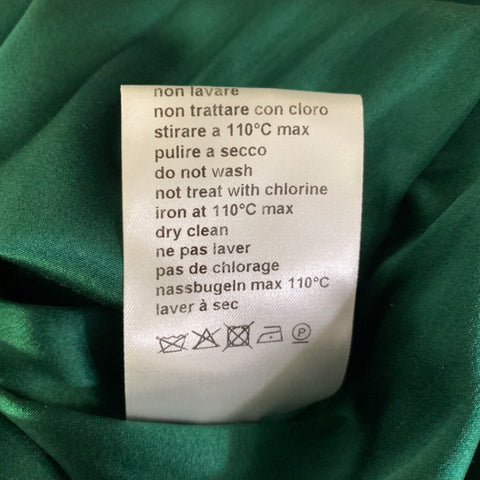 FLAVIO CASTELLANI Size S Green Silk Spandex Ruched Cocktail Knee-Length Dress