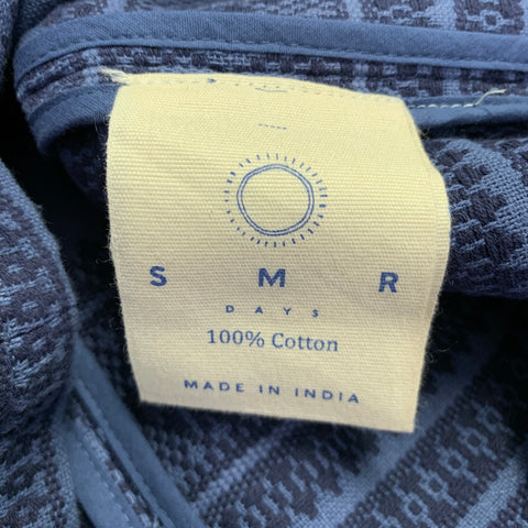 S M R DAYS Size M Blue Jacquard Border Cotton Jacket