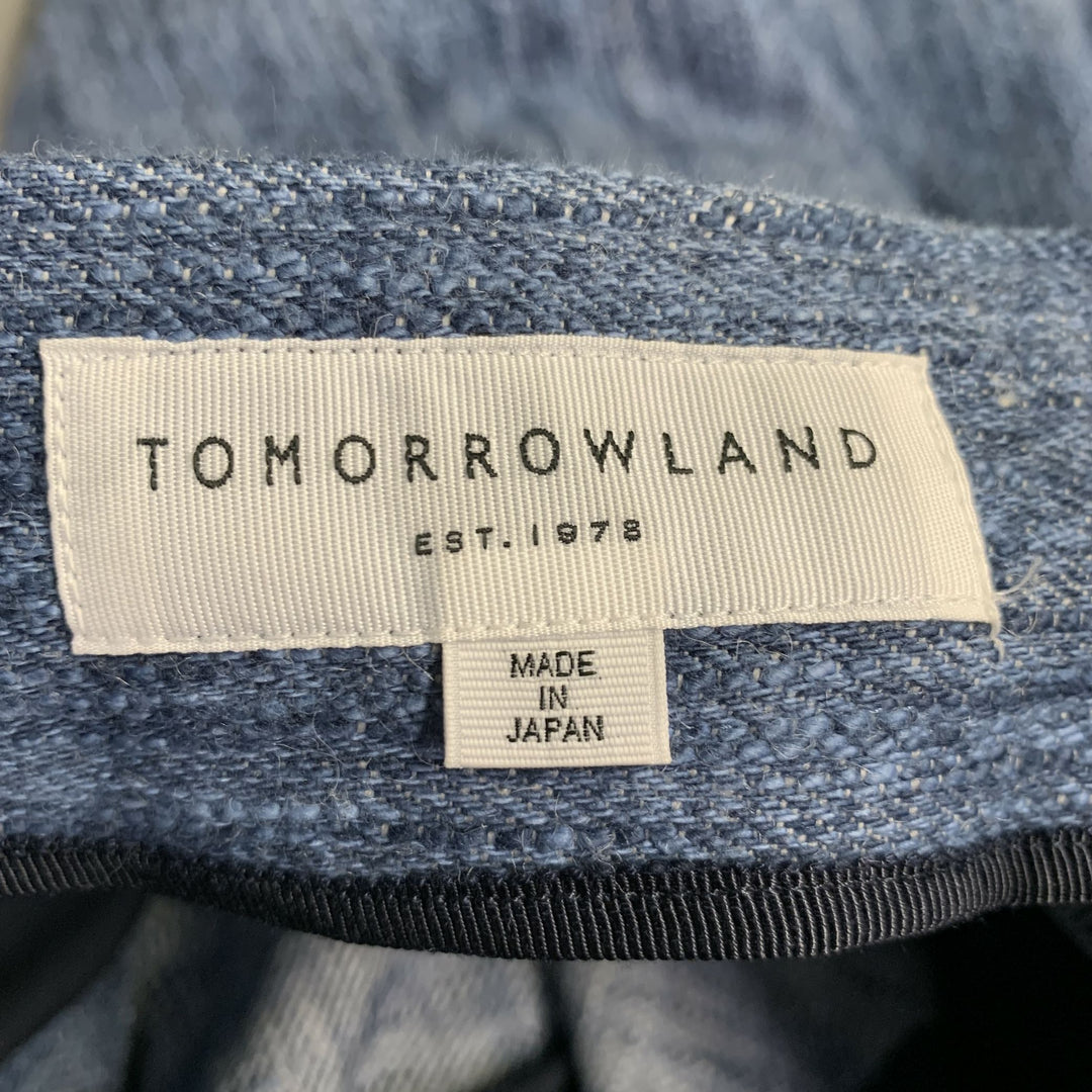 TOMORROWLAND Size 36 Blue Indigo Cotton Wool Slubby Twill Button Fly Shorts