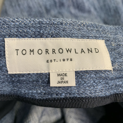 TOMORROWLAND Size 36 Blue Indigo Cotton Wool Slubby Twill Button Fly Shorts
