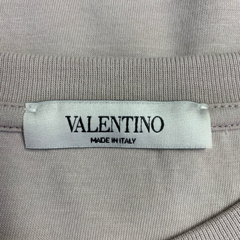 VALENTINO FW19 Size L Grey UFO Graphic Cotton Crew Neck T-shirt