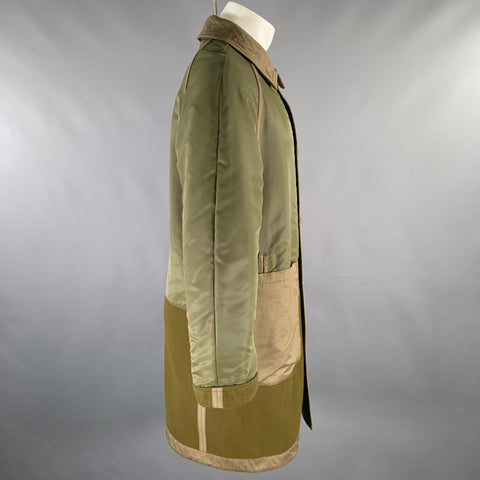 BURBERRY Size S Green Solid Wool Reversible Coat