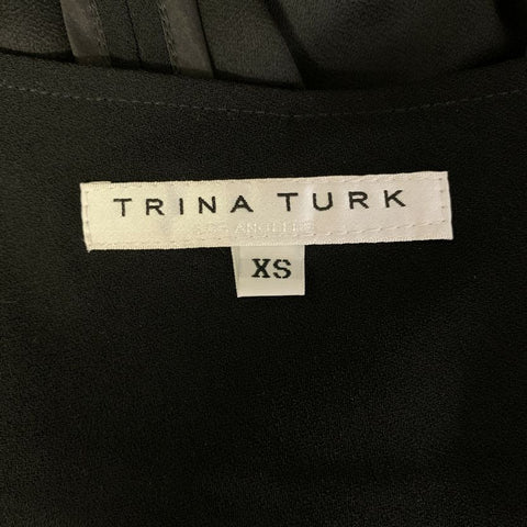TRINA TURK Size XS Black Gold Polyester Sleeveless Casual Top