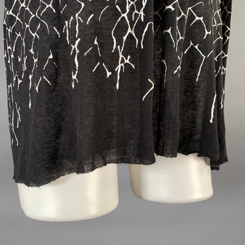 HAIDER ACKERMANN Size S Black White Print Raglan Pullover