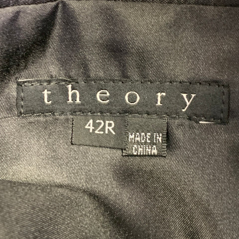 THEORY Size 42 Wellfleet Black Grey Pinstripe Wool Blend Single Breasted Suit
