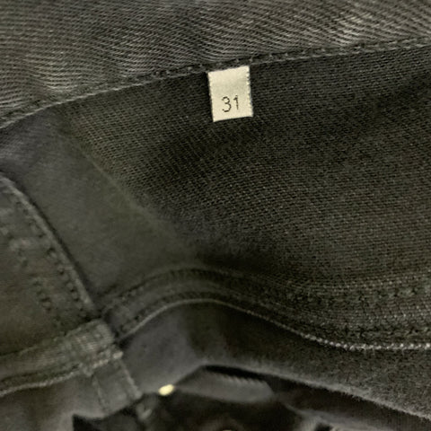 DIOR Size 34 Charcoal Solid Cotton Blend Slim Button Fly Jeans