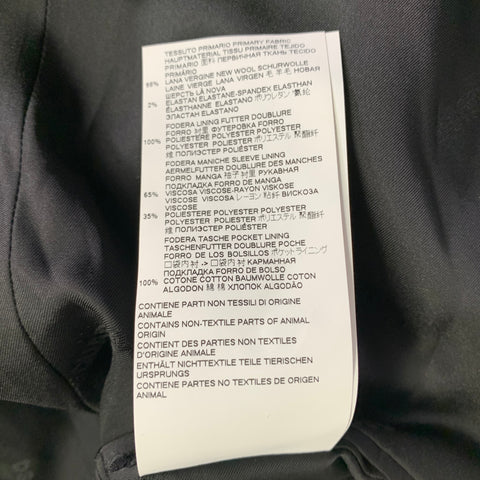 DSQUARED2 Size 44 Black Wool Blend Zip Up Sport Coat