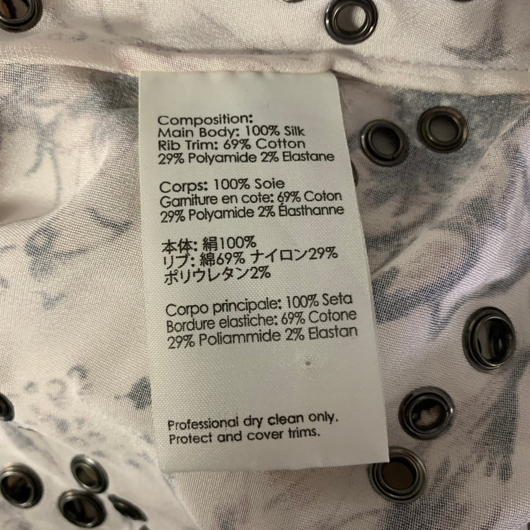 PHILLIP LIM Size 6 Cream Silk Floral Grommet T-Shirt