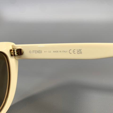 FENDI White Acetate Sunglasses