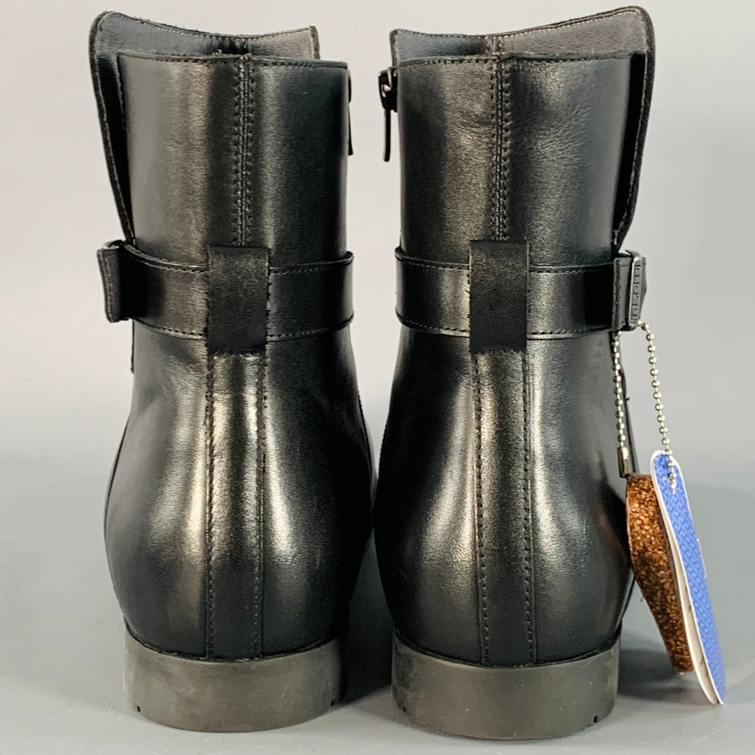 BIRKENSTOCK Size 8 Collins Black Leather Rubber Sole Side Zipper Boots