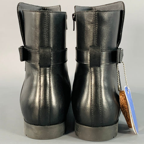 BIRKENSTOCK Size 8 Collins Black Leather Rubber Sole Side Zipper Boots