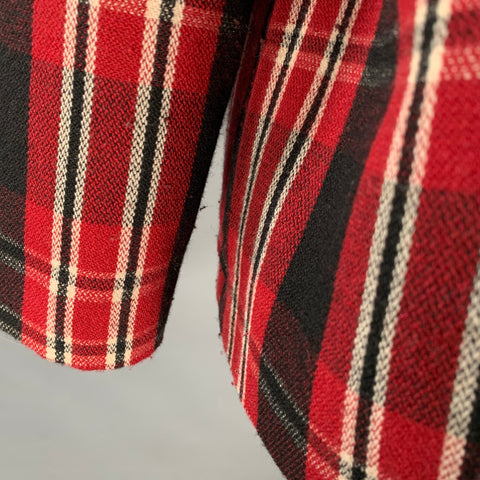 MARNI Size 8 Red Black Polyester Blend Plaid Snaps Jacket