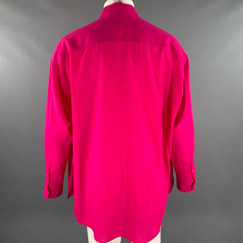 AMI by ALEXANDRE MATTIUSSI Size M Pink Wool Button Up Long Sleeve Shirt