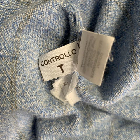 BRUNELLO CUCINELLI Size 48 Blue Grey Stripe Cashmere Polo Pullover