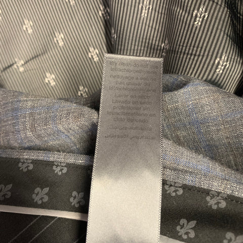 JOHN VARVATOS Size 42 Grey Blue Wool Linen Single Breasted Suit