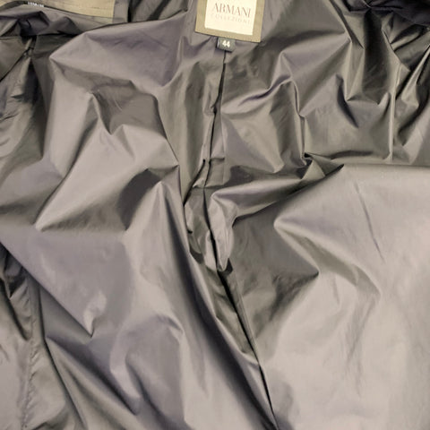 ARMANI COLLEZIONI Size 44 Green Olive Polyester Buttoned Pockets Jacket