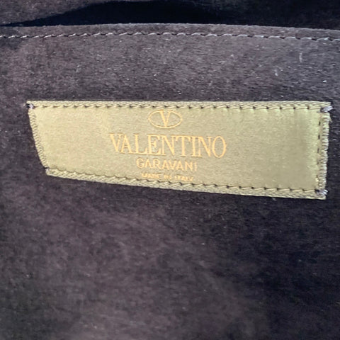 VALENTINO  Brown Olive Camoflage Ombre Leather Zip Up Clutch