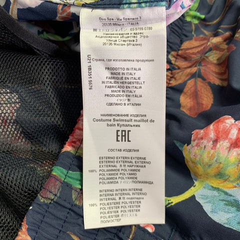 ETRO Size L Multi Color Floral Polyamide Swim Trunks
