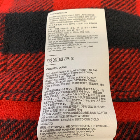 AMI by ALEXANDRE MATTIUSSI Size M Red Black Buffalo Plaid Wool Worker Jacket
